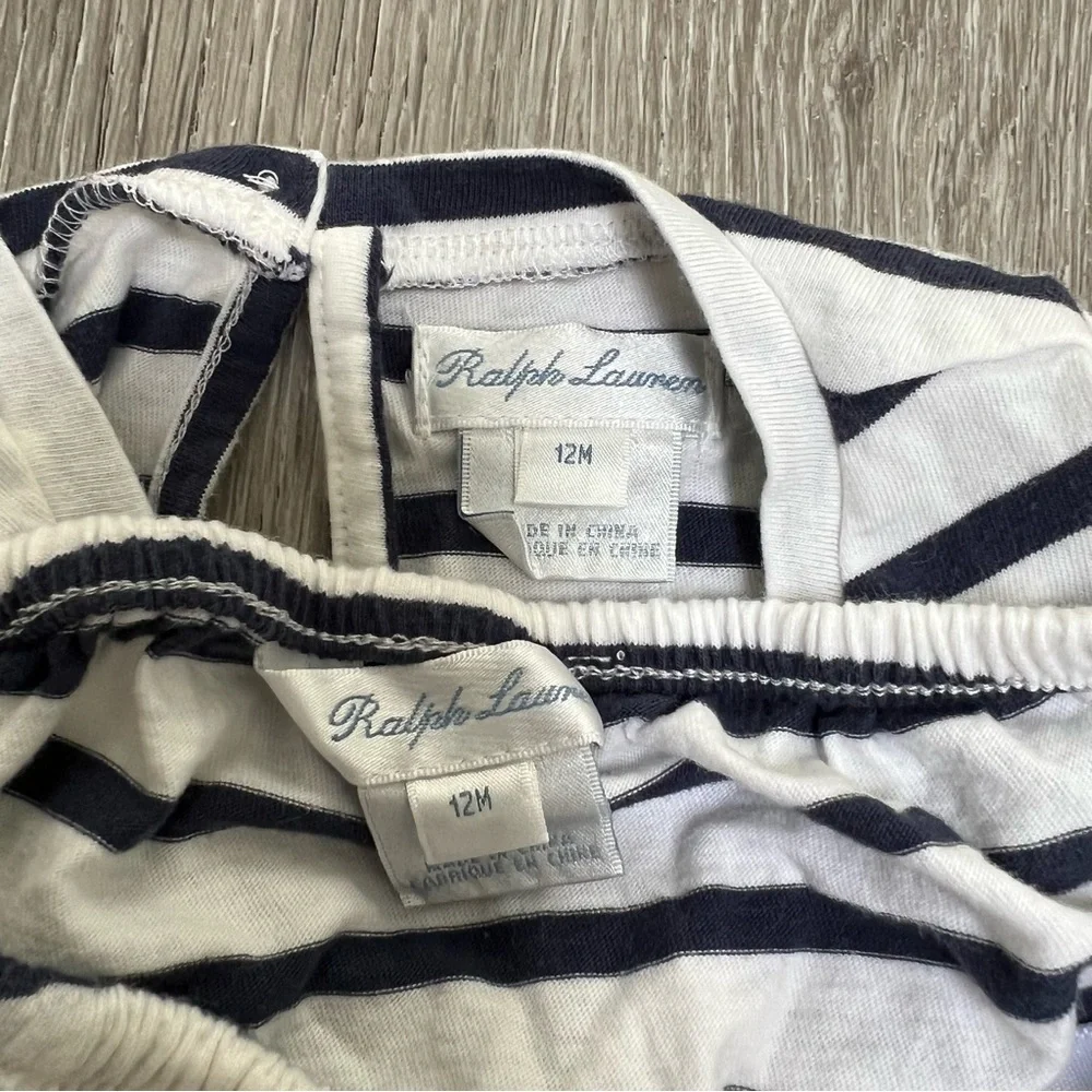 RALPH LAUREN 2PC SHORT SLEEVE DRESS WITH BLOOMER 12MO